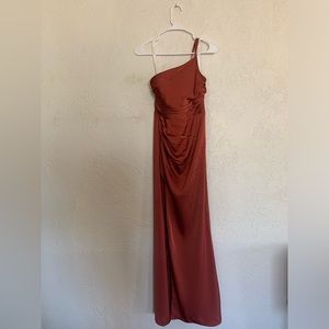 Azazie terracotta bridesmaid dress